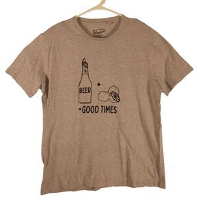 Original Penguin tshirt mens L large gray short sleeve beer  lemons good times